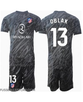 Günstige Atletico Madrid Jan Oblak #13 Torwart Heimtrikotsatz Kinder 2024-25 Kurzarm (+ Kurze Hosen)